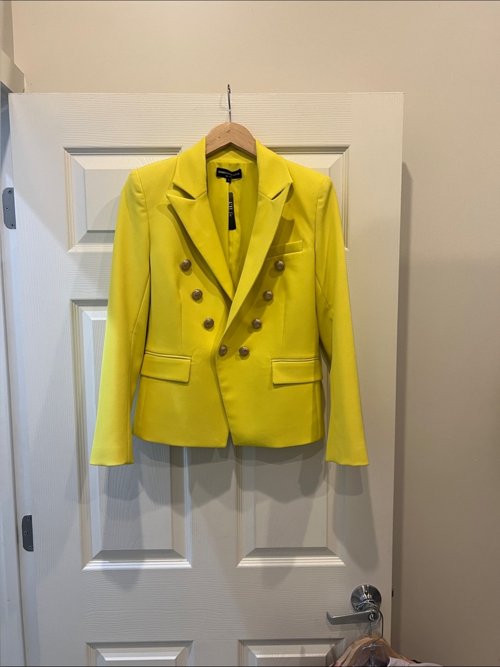 Generation Love Bright Yellow Double-Breasted Blazer